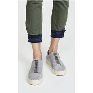 Frye Lena Women's Blue Suede Low Top Zip Casual Comfort Sneaker Sz. 7